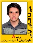 علیرضا اشکور کیانی رتبه 8 کارشناسی ارشد روانشناسی تربیتی سال 1392