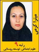 میترا کرمی رتبه 9 کارشناسی ارشد علوم اجتماعی توسعه روستایی سال 1392