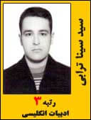 سینا ترابی رتبه 3 کارشناسی ارشد ادبیات انگلیسی سال 1394